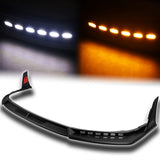 STP-Style For 2021 2022 2023 2024 Toyota Camry SE XSE Front Bumper Lower Lip Splitter With LED Sequential Light -Unpainted Matte Black