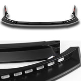 STP-Style For 2021 2022 2023 2024 Toyota Camry SE XSE Front Bumper Lower Lip Splitter With LED Sequential Light -Unpainted Matte Black