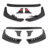 STP-Style For 2021 2022 2023 2024 Toyota Camry SE XSE Front Bumper Lower Lip Splitter With LED Sequential Light -Unpainted Matte Black