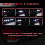 STP-Style For 2021 2022 2023 2024 Toyota Camry SE XSE Front Bumper Lower Lip Splitter With LED Sequential Light -Unpainted Matte Black