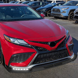 STP-Style For 2021 2022 2023 2024 Toyota Camry SE XSE Front Bumper Lower Lip Splitter With LED Sequential Light -Unpainted Matte Black