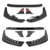 STP-Style For 2021 2022 2023 2024 Toyota Camry SE XSE Front Bumper Lower Lip Splitter With LED Sequential Light -Painted Black