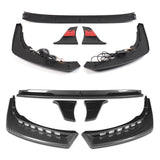 STP-Style For 2021 2022 2023 2024 Toyota Camry SE XSE Front Bumper Lower Lip Splitter With LED Sequential Light -Carbon Fiber Look