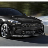 STP-Style For 2018 - 2023 Kia Stinger GT-Line Front Bumper Lip Splitter With LED Sequential Light -Painted Black