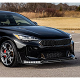 STP-Style For 2018 - 2023 Kia Stinger GT-Line Front Bumper Lip Splitter With LED Sequential Light -Painted Black