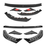 STP-Style For 2018 - 2023 Kia Stinger GT-Line Front Bumper Lip Splitter With LED Sequential Light -Painted Black