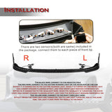 STP-Style For 2018 - 2023 Kia Stinger GT-Line Front Bumper Lip Splitter With LED Sequential Light -Unpainted Matte Black