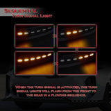 STP-Style For 2018 - 2023 Kia Stinger GT-Line Front Bumper Lip Splitter With LED Sequential Light -Unpainted Matte Black