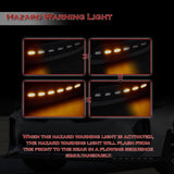 STP-Style For 2018 - 2023 Kia Stinger GT-Line Front Bumper Lip Splitter With LED Sequential Light -Unpainted Matte Black