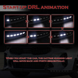 STP-Style For 2018 - 2023 Kia Stinger GT-Line Front Bumper Lip Splitter With LED Sequential Light -Unpainted Matte Black