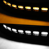 STP-Style For 2018 - 2023 Kia Stinger GT-Line Front Bumper Lip Splitter With LED Sequential Light -Carbon Fiber Look