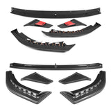 STP-Style For 2018 - 2023 Kia Stinger GT-Line Front Bumper Lip Splitter With LED Sequential Light -Carbon Fiber Look