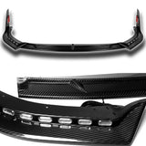 STP-Style For 2018-2023 Kia Stinger GT-Line Front Bumper Lip w/ LED Sequential Lights -Real Carbon Fiber