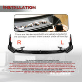 STP-Style For 2018-2023 Kia Stinger GT-Line Front Bumper Lip w/ LED Sequential Lights -Real Carbon Fiber