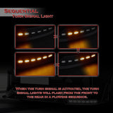 STP-Style For 2018-2023 Kia Stinger GT-Line Front Bumper Lip w/ LED Sequential Lights -Real Carbon Fiber