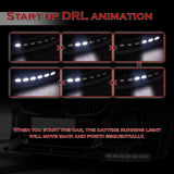 STP-Style For 2018-2023 Kia Stinger GT-Line Front Bumper Lip w/ LED Sequential Lights -Real Carbon Fiber