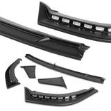 STP-Style For 2018 - 2023 Kia Stinger GT-Line Front Bumper Lip Splitter With LED Sequential Light -Unpainted Matte Black