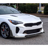 STP-Style For 2018 - 2023 Kia Stinger GT-Line Front Bumper Lip Splitter With LED Sequential Light -Unpainted Matte Black