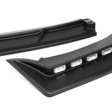 STP-Style For 2018 - 2023 Kia Stinger GT-Line Front Bumper Lip Splitter With LED Sequential Light -Unpainted Matte Black