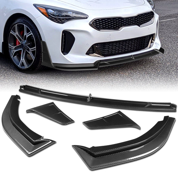 STP-Style For 2018 - 2023 Kia Stinger GT-Line Front Bumper Lip Splitter -Carbon Fiber Look
