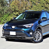 STP-Style For 2016 2017 2018 Toyota RAV4 Front Bumper Lower Lip Splitter With LED Sequential Light -Carbon Fiber Look