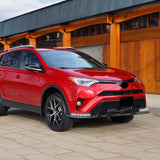 STP-Style For 2016 2017 2018 Toyota RAV4 Front Bumper Lower Lip Splitter With LED Sequential Light -Carbon Fiber Look