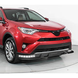 STP-Style For 2016 2017 2018 Toyota RAV4 Front Bumper Lower Lip Splitter With LED Sequential Light -Unpainted Matte Black