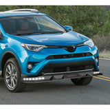 STP-Style For 2016 2017 2018 Toyota RAV4 Front Bumper Lower Lip Splitter With LED Sequential Light -Unpainted Matte Black