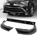 STP-Style For 2016 2017 2018 Toyota RAV4 Front Bumper Lower Lip Splitter -Painted Black