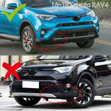 STP-Style For 2016 2017 2018 Toyota RAV4 Front Bumper Lower Lip Splitter With LED Sequential Light -Painted Black
