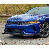 For 2021-2024 Kia Optima K5 3-PCS Carbon Painted Front Bumper Splitter Spoiler Lip
