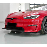 For 2021-2025 Tesla Model S Carbon Look Front Bumper Body Splitter Spoiler Lip 3PCS