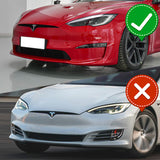 For 2021-2023 Tesla Model S Painted White Front Bumper Body Splitter Spoiler Lip 3PCS