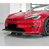 For 2021-2025 Tesla Model S Matte Black Front Bumper Body Splitter Spoiler Lip 3PCS
