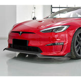 For 2021-2023 Tesla Model S Matte Black Front Bumper Body Splitter Spoiler Lip 3PCS