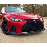For 2021-2025 Lexus IS350 IS500 F-Sport V-Style 3-PCS Black Front Bumper Spoiler Lip