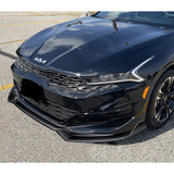 For 2021-2024 Kia K5 GT-Line STP-Style 3-PCS Painted Black Front Bumper Spoiler Lip