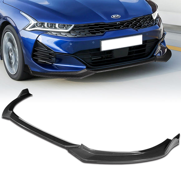 For 2021-2024 Kia K5 GT-Line STP-Style 3-PCS Carbon Painted Front Bumper Spoiler Lip