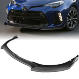 For 2017-2019 Corolla SE XSE GT-Style 3-PCS Carbon Painted Front Bumper Spoiler Lip