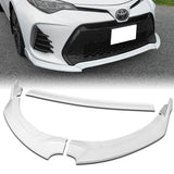 For 2017-2019 Corolla SE XSE GT-Style 3-PCS Painted White Front Bumper Spoiler Lip