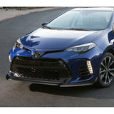 For 2017-2019 Toyota Corolla SE XSE GT-Style 3-PCS Matt Black Front Bumper Spoiler Lip