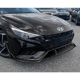 For 2021-2023 Hyundai Elantra N-Line Painted Black Front Bumper Body Splitter Spoiler Lip 3PCS