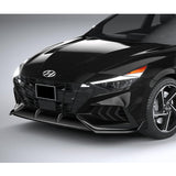 For 2021-2023 Hyundai Elantra N-Line Painted Black Front Bumper Body Splitter Spoiler Lip 3PCS