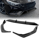 For 2021-2023 Hyundai Elantra N-Line Painted Black Front Bumper Body Splitter Spoiler Lip 3PCS
