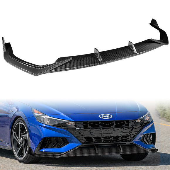 For 2021-2023 Hyundai Elantra N-Line Carbon Look Front Bumper Body Splitter Spoiler Lip 3PCS
