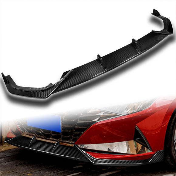ST-Style For 2021-2023 Hyundai Elantra N-Line Front Bumper Body Splitter Spoiler Lip 3PCS -Real Carbon Fiber