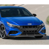 For 2021-2023 Hyundai Elantra N-Line Matte Black Front Bumper Body Splitter Spoiler Lip 3PCS