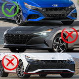 For 2021-2023 Hyundai Elantra N-Line Painted Black Front Bumper Body Splitter Spoiler Lip 3PCS