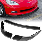 For 2005-2013 Corvette C6 ZR1-Style Base 3-PCS Carbon Painted Front Bumper Spoiler Lip