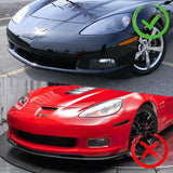 For 2005-2013 Corvette C6 ZR1-Style Base 3-PCS Carbon Painted Front Bumper Spoiler Lip